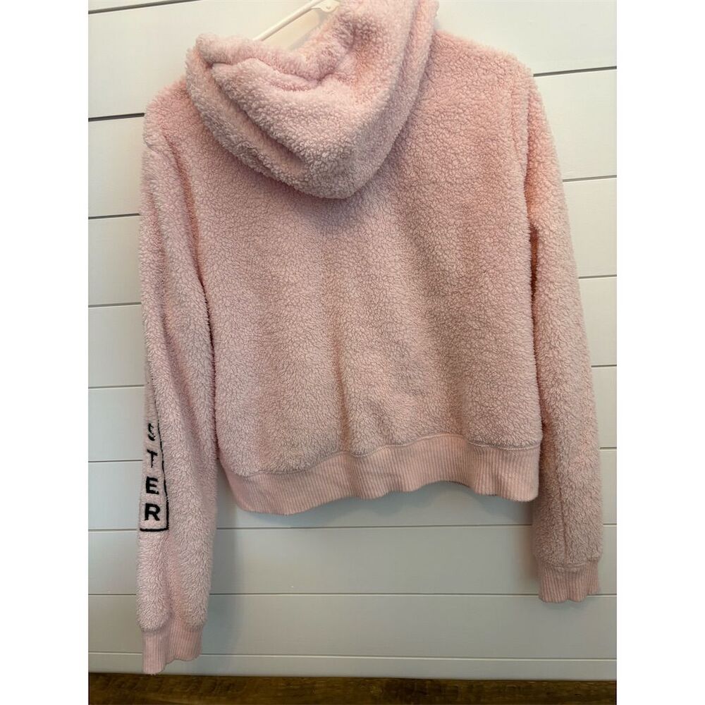 Hollister Women's Pink Fuzzy Zip Up Hoodie Jacket Size M - Picture 3 of 3